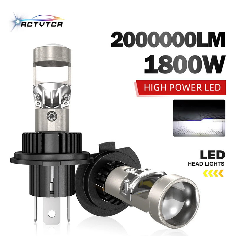 Lâmpadas LED para Faróis de Carro com Lente Projetora H7 2000000LM 1:1 Plug&Play Turbo Auto Bulb H11 H8 9005 HB3 9006 HB