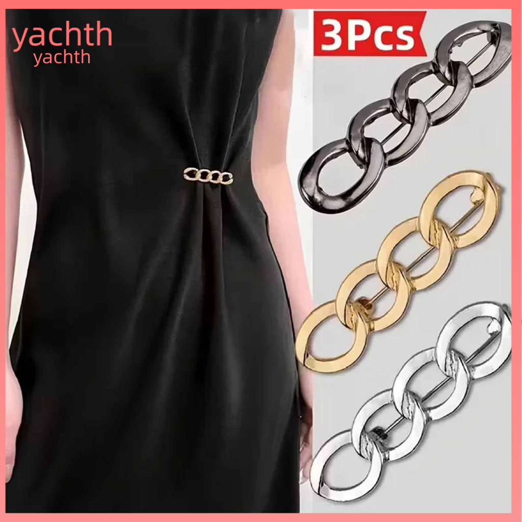 Adjustable Waist Belt Jeans Reducer 3pcs Button Buckle No-sew Tightener for Skirts Sleeves Alloy 4-in-1 Waistband Extend