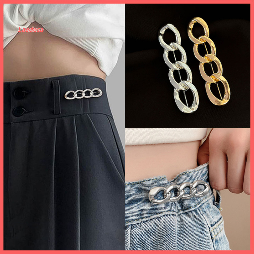 Durable Waist Belt Jeans Reducer 3pcs Adjustable Button Buckle 4-in-1 No-sew Alloy Tightener for Skirts Sleeves – Fits