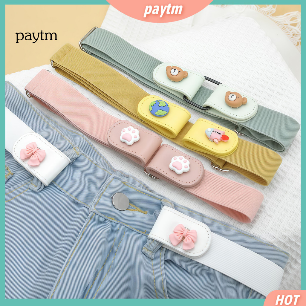 Minimalist Elastic Waistband Buckleless Pu Leather Adjustable Waist Belt for Women Girls – Comfortable No Buckle for J