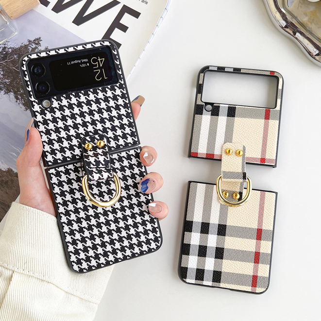 Marca De Moda Tela Dobrável Capa Couro Luxo Para Samsung Galaxy Z Flip 8 7 7FE 6 5 4 3 2 1