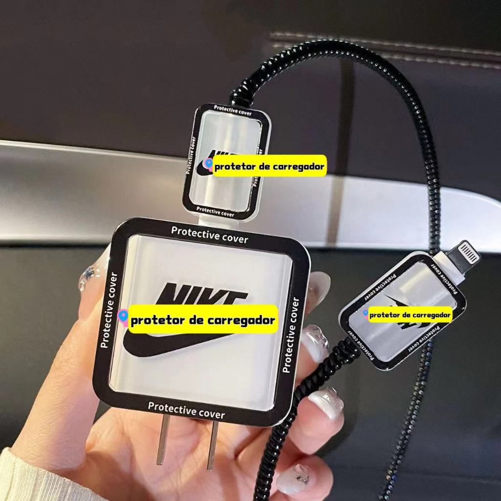 29FC  Capa protetora para carregador de iPhone, design de marca da moda, resistente a quedas e difícil de quebrar