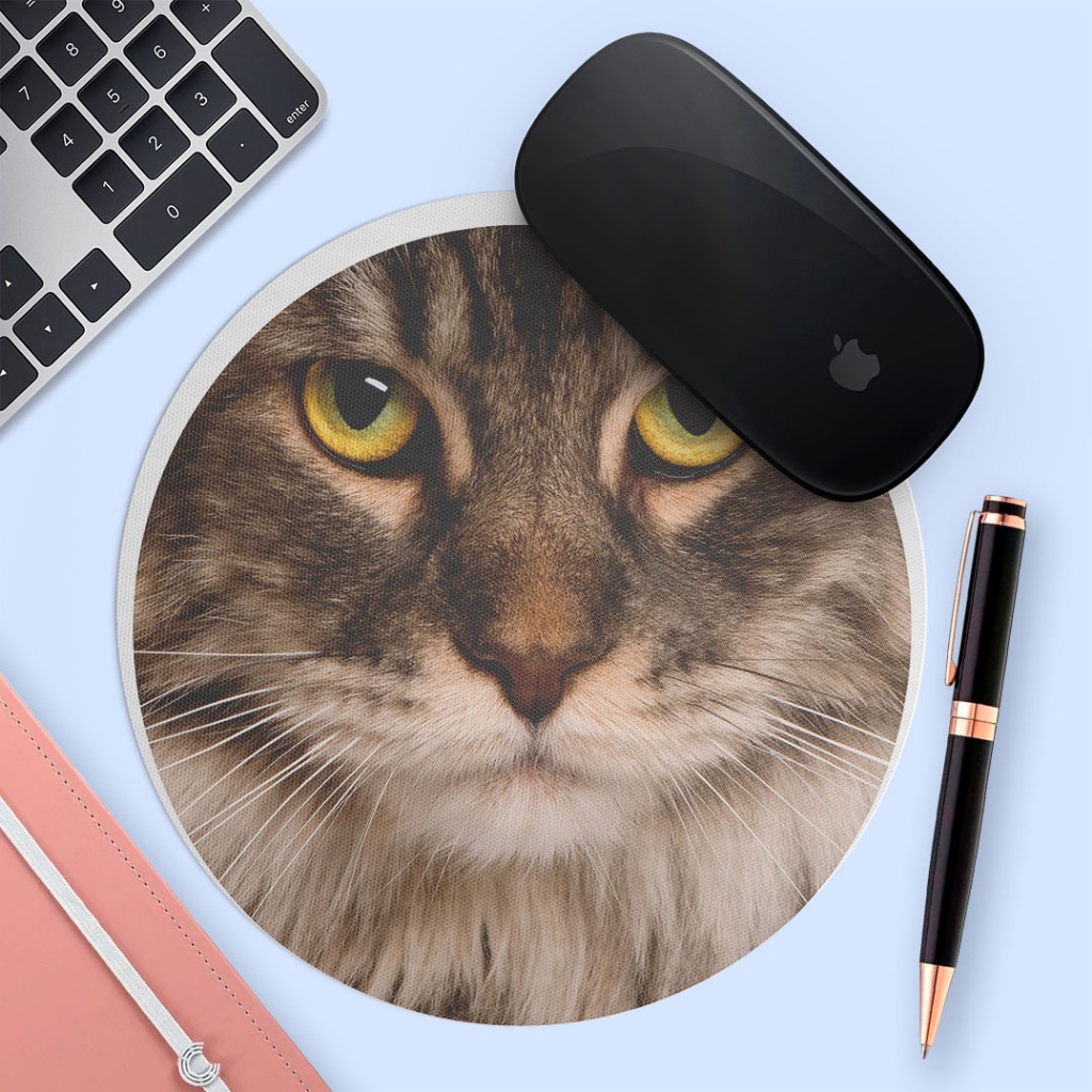 Mouse Pad Redondo 20x20cm Tema gato