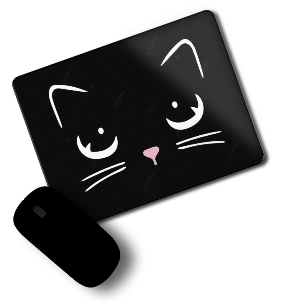 Mouse Pad Gato Preto Verde 23x18cm Gato Preto