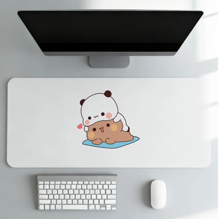 Mouse Pad Gamer Kaawaii Bichinhos Fofo Cute Gato Urso Grande Mesa Deskmat Extra Grande Alta Qualidade