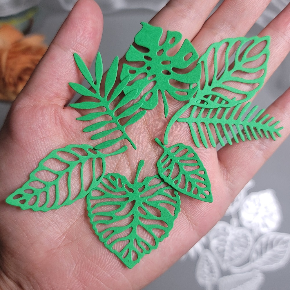 7PC Deixa Corte De Metal Matrizes Papel Alto Relevo Stencil Scrapbooking Cartão De Boas Festas DIY Handicraft Die-Cut