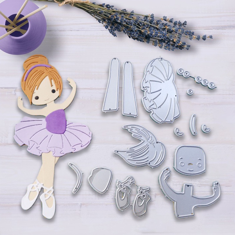 blg Dancing Girl Metal Cutting Dies Stencil Scrapbooking Álbum Cartão