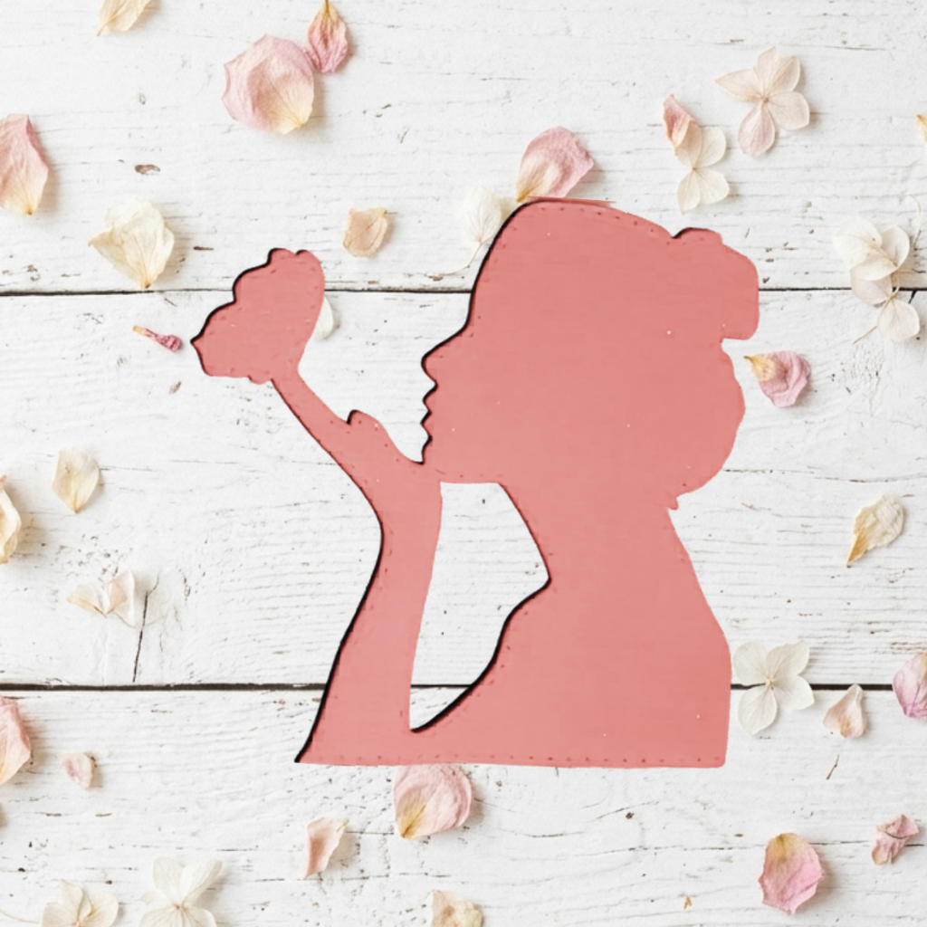 Matriz de Corte silhueta Mãe mulher borboleta Flor | Scrapbook Dia das Mães | Die Cut Metal Big Shot bon002