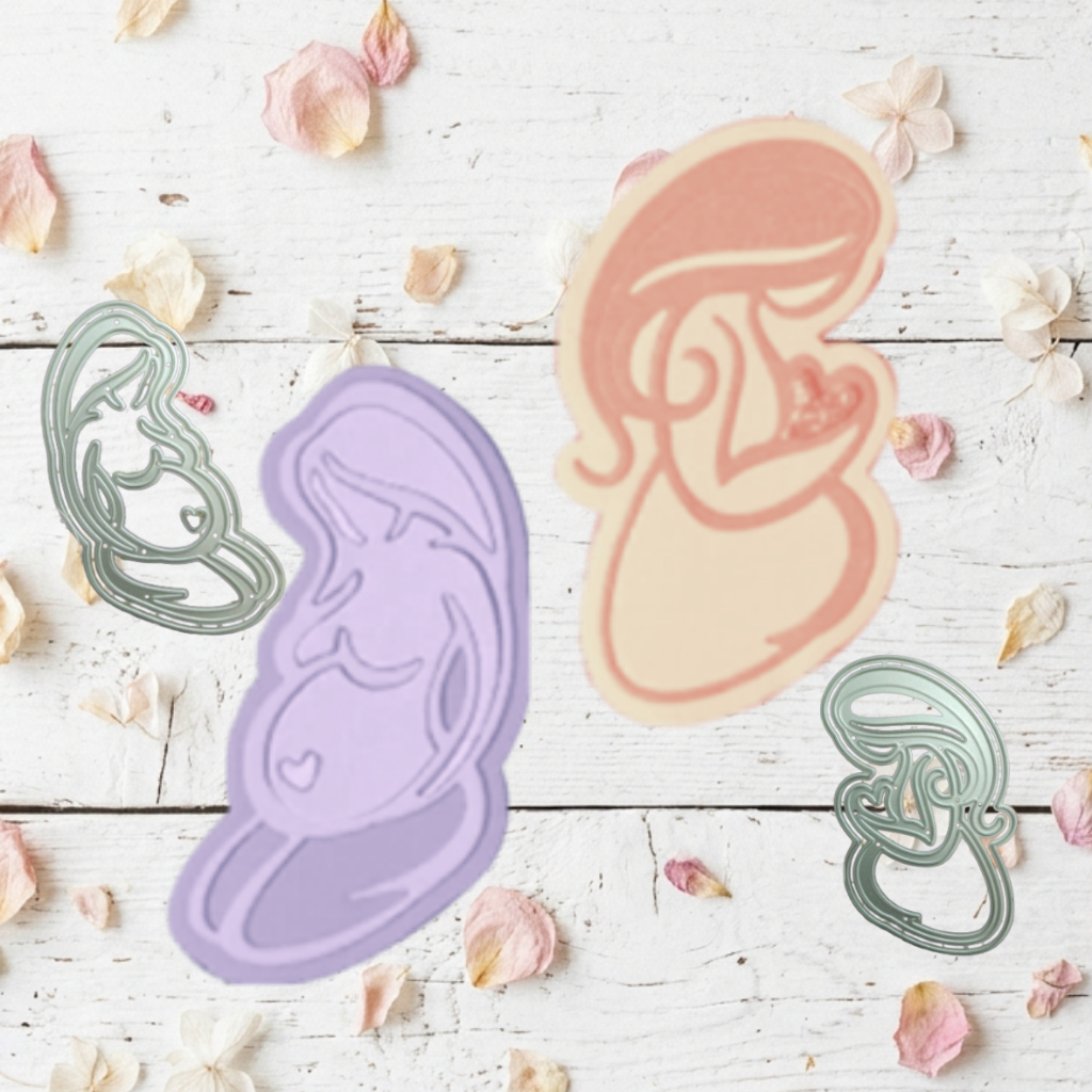 Matriz de Corte Maternidade Gestante | Scrapbook Bebê Gravidez | Die Cut Metal Big Shot bon001