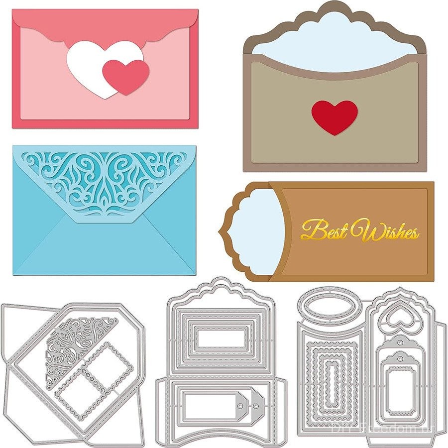 3 conjuntos de cartas de envelope scrapbook molde de corte de aço carbono em relevo modelo de metal cutting dies álbum d