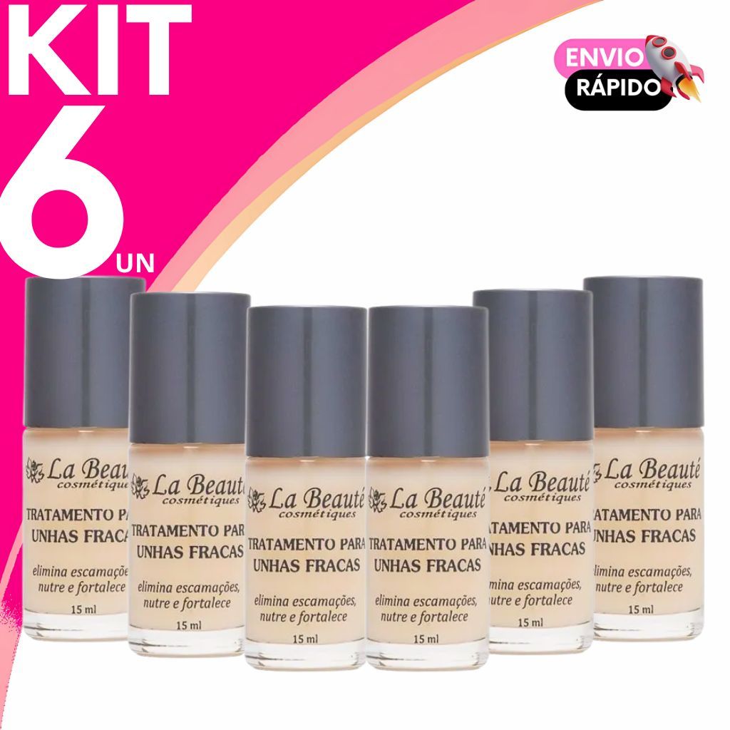 Kit Base La Beaute Tratamento Para Unhas Fracas Nutre e Fortalece Crescimento Saudavel - 15ml