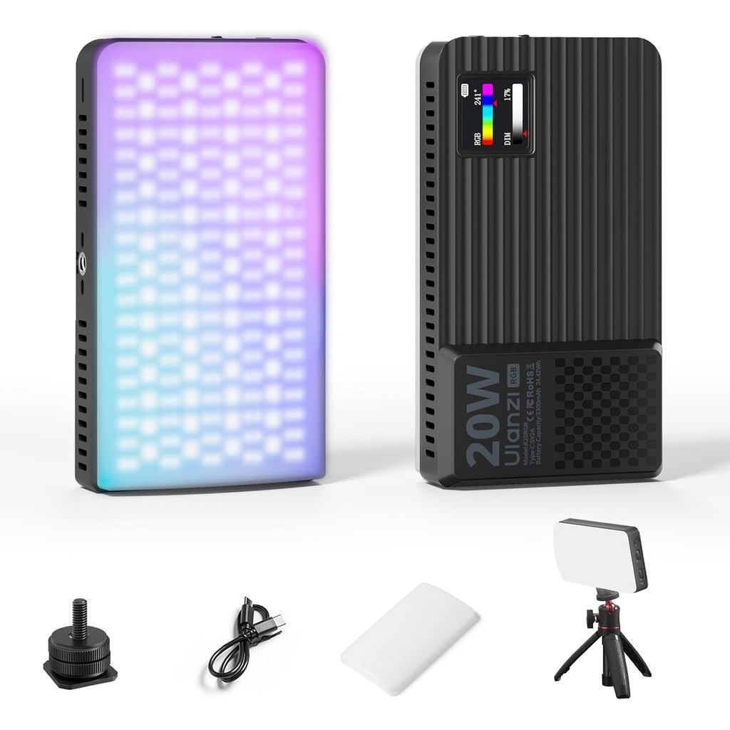 ULANZI K20 Luz RGB 20W (3200 Lux) | 1800-9000K, CRI 96+, Bateria 3300mAh