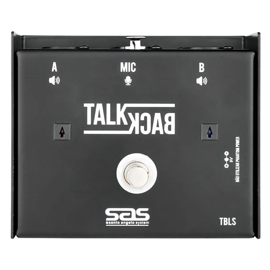 PEDAL TALK BACK COM LED SEM TRAVA MOD TBLS PRETO SANTO ANGELO 9V