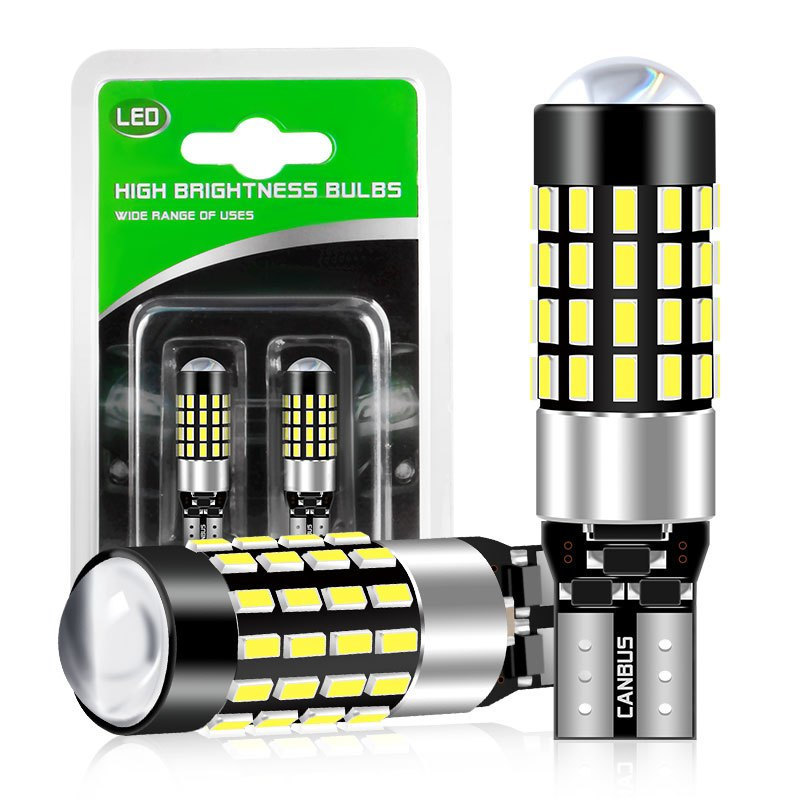 Par Lâmpada T10 LED Canbus 54SMD W5W 194 168 Branco 12V Luz Interna Estacionamento