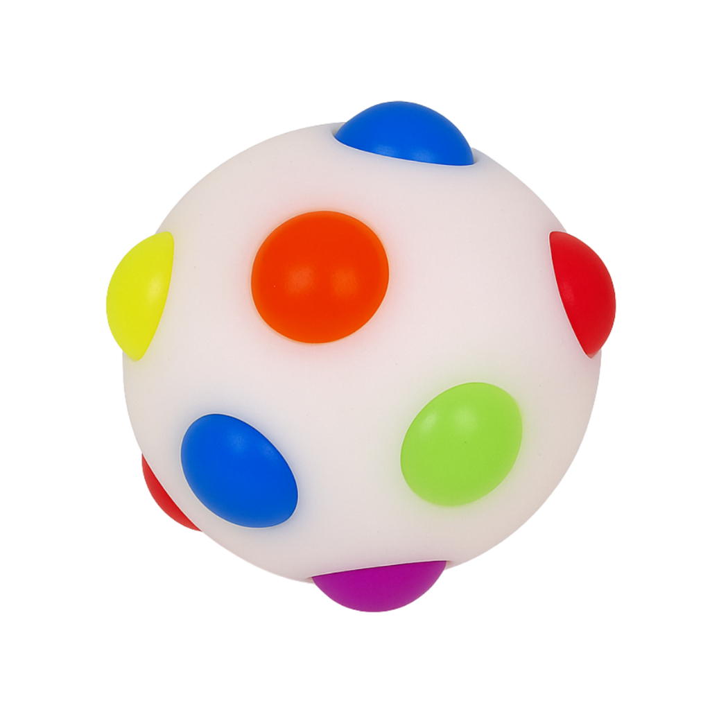 Bola Sensorial Colorida com Luz Pop It Antiestresse Infantil e Pet para Cachorro Brinquedo Interativo Cão Antistress
