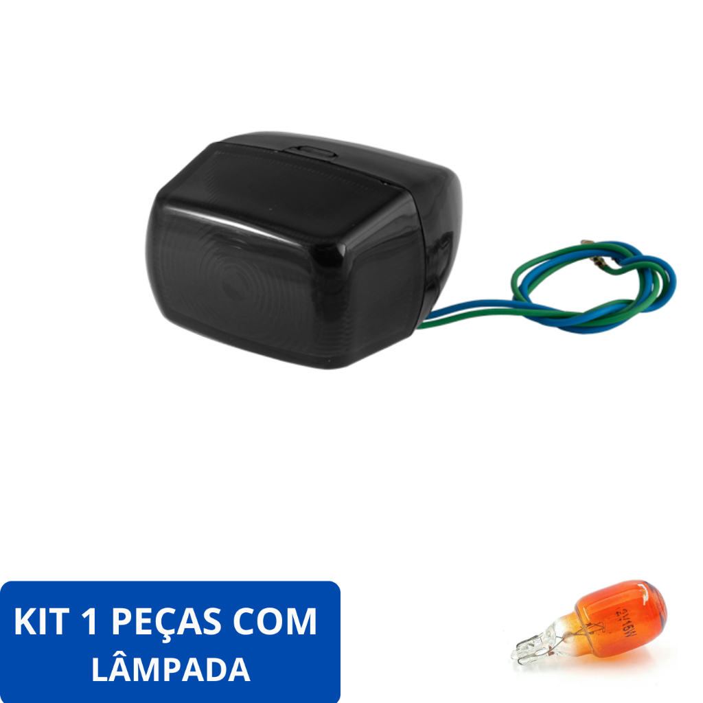 Pisca Seta POP 100/BROS 125/150 /XR200 125/TORNADO 250 Fumê Com Lâmpada - Disponível nas opções com 1, 2 ou 4 unidades