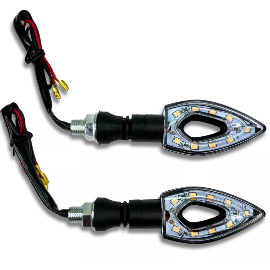Pisca de Moto LED o par Laranja Flecha Universal 12V esportivo original Honda Biz Yamaha Cg150 cg160 Titan Pop Twister