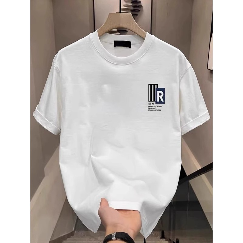 100% algodão 260G Street Wear carta americana camiseta de manga curta na moda impressão exclusiva Unisex verão em torno