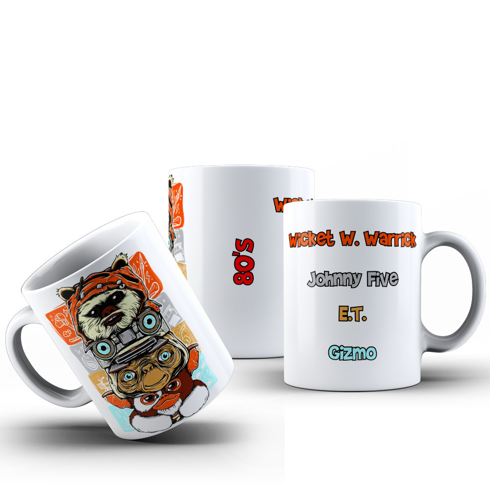 Caneca Filmes anos 80 et Caravana gremlins Johnny 5