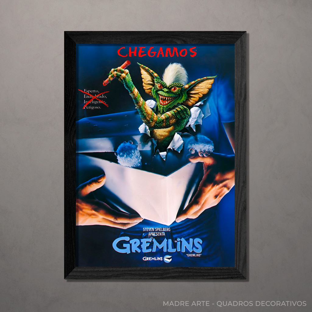 Quadro Decorativo Gremlins Mod 2 A4 Com Vidro