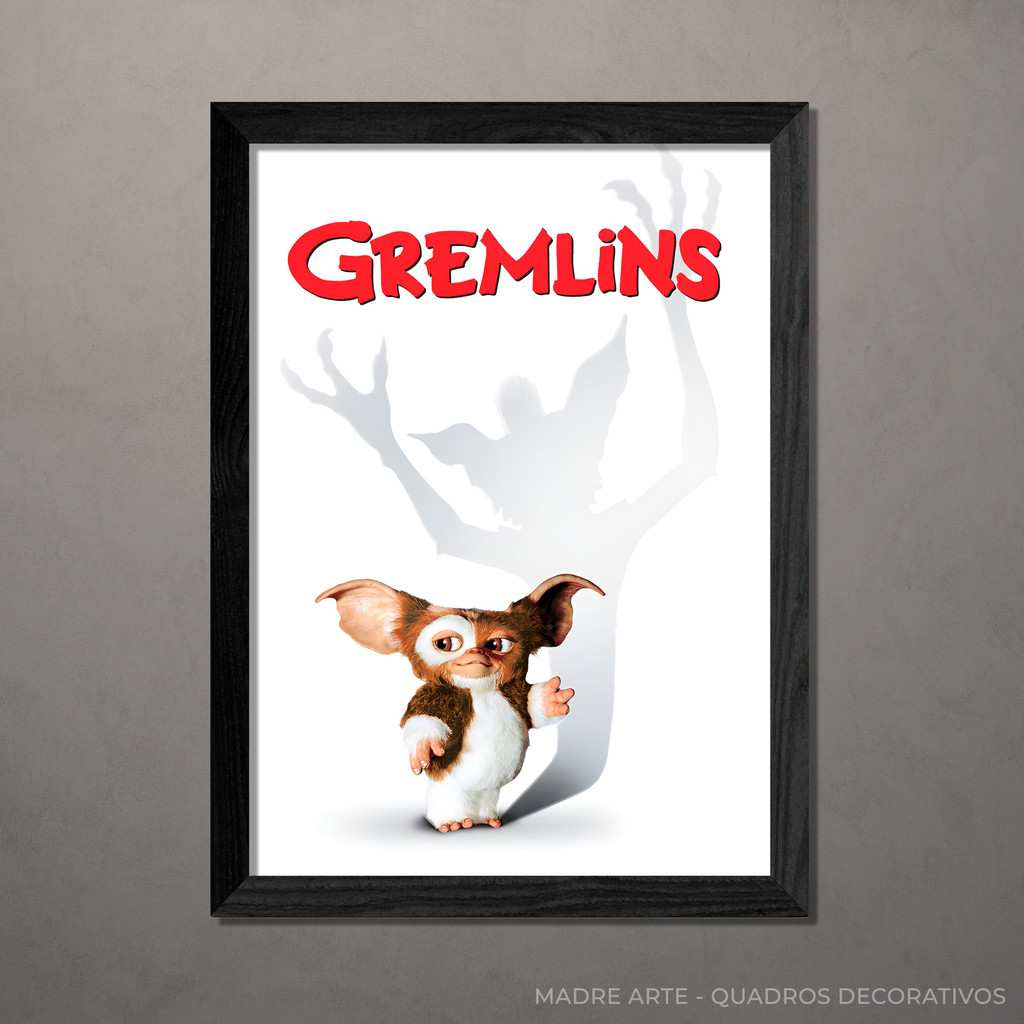 Quadro Decorativo Gremlins A4 Com Vidro