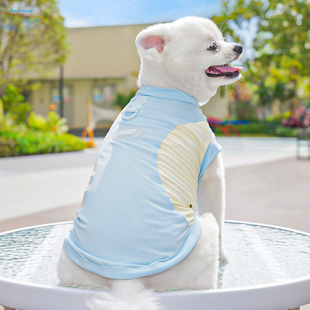 Ice-sensing Pet Wear Dog Cooling Jumpsuit Sun Protection Shirt Breathable Quick-Dry Ice Silk T-Shirt Summer Sleeveless C