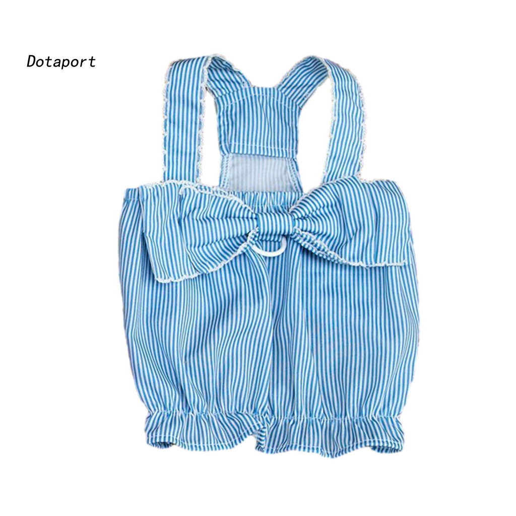 Stripe Dog Clothes Striped Pet Dress for Small Dogs Cats – Spring Summer Bow Tie Breathable Cute Costume Apparel Perfe