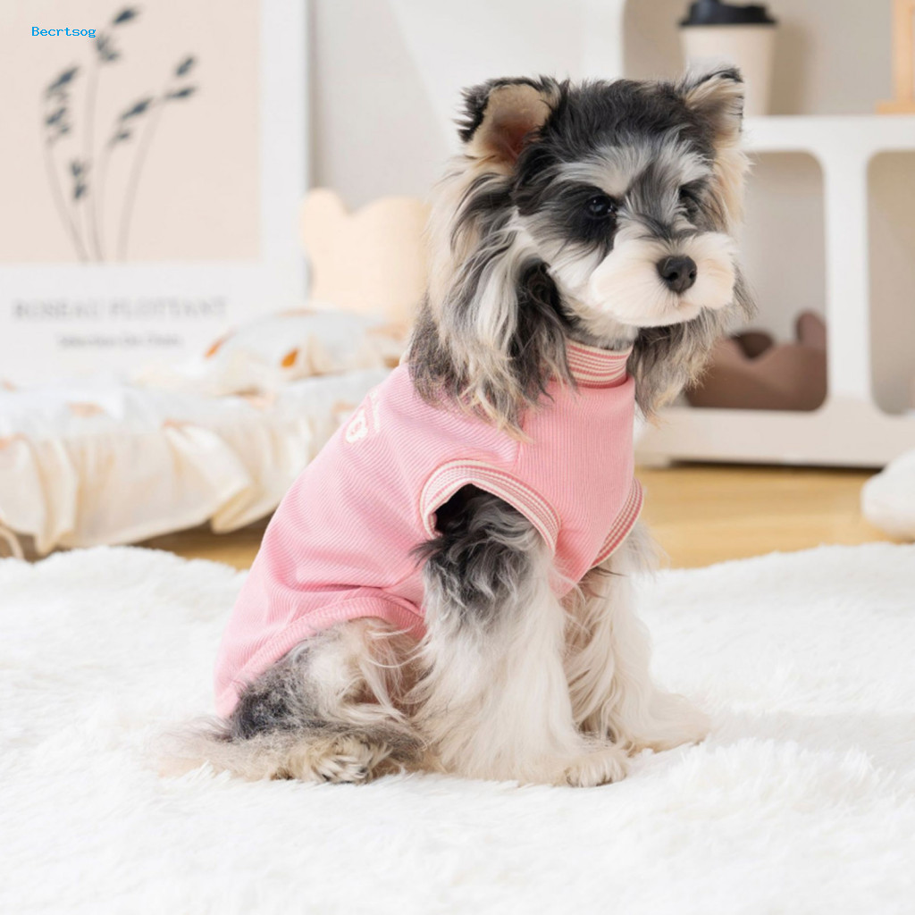Reinforced Traction Ring Dog Wear Clothes Cute Summer T-shirt with D-ring Breathable Soft Pet for Small Medium Dogs and