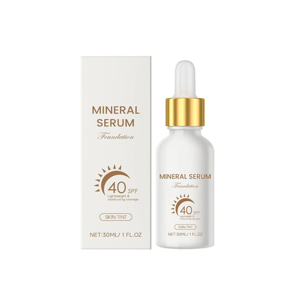 Protetor Solar Colorido SPF40 - Base Líquida Mineral Colorida, Corretivo Duradouro e Empilhável, Maquiagem Leve Contém E