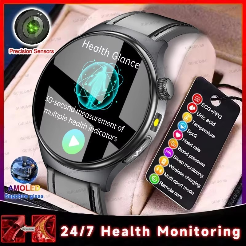 Novo AI-Diagnosis Saúde Relógio Inteligente ECG + PPG Lipídios No Sangue Ácido Úrico De Pressão Arterial Chamada Bluetoo