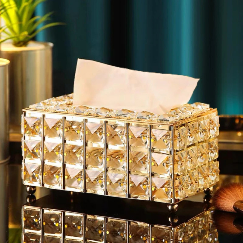 Caixa Porta Lenços De Papel Em Acrílico Cristal-Estilo Luxuoso Europeu, com Design de Corte Diamantado Avaliação da loja