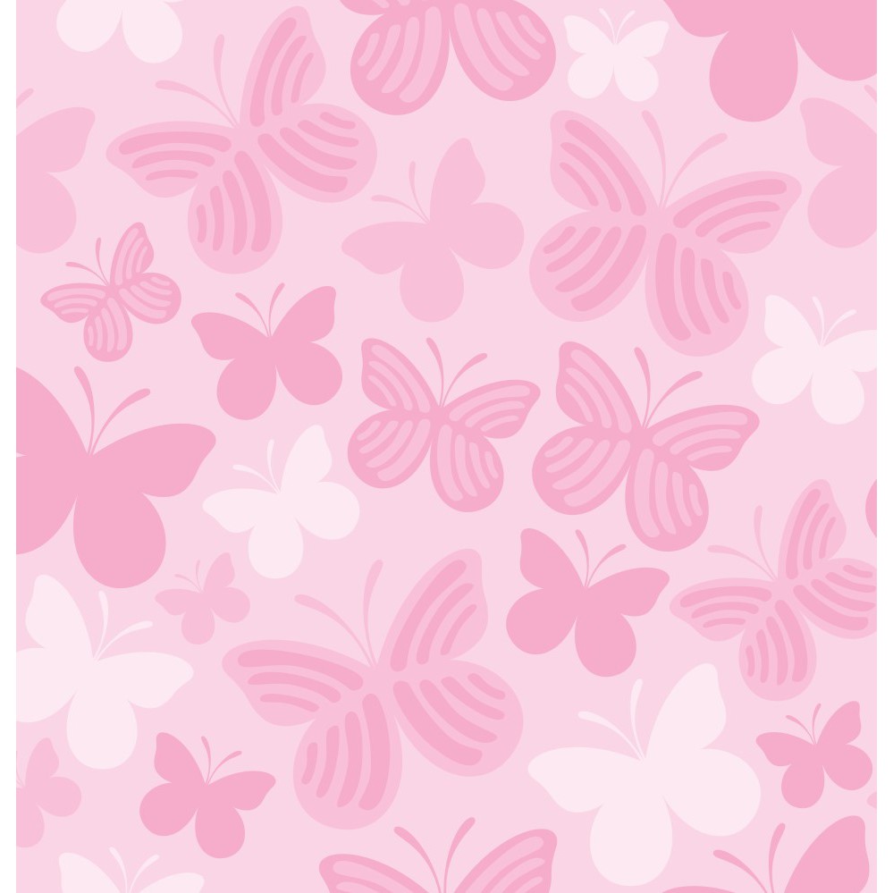 Papel De Parede Quarto Menina Borboleta Rosa Claro Vários Tamanhos FOF65