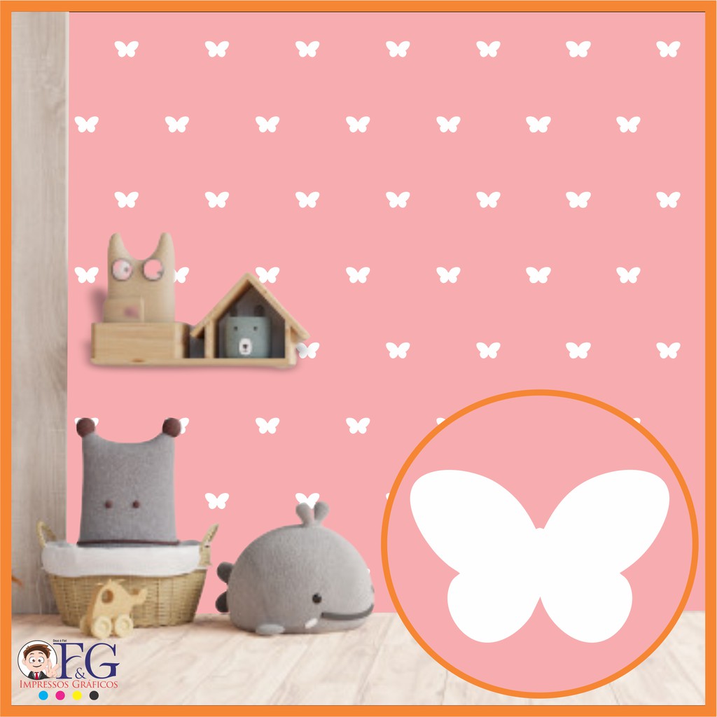 150 Adesivo Borboleta 4,5x3cm decorativo de Parede (tamanho P) - Parede Quarto, sala, cozinha decorção de ambiente