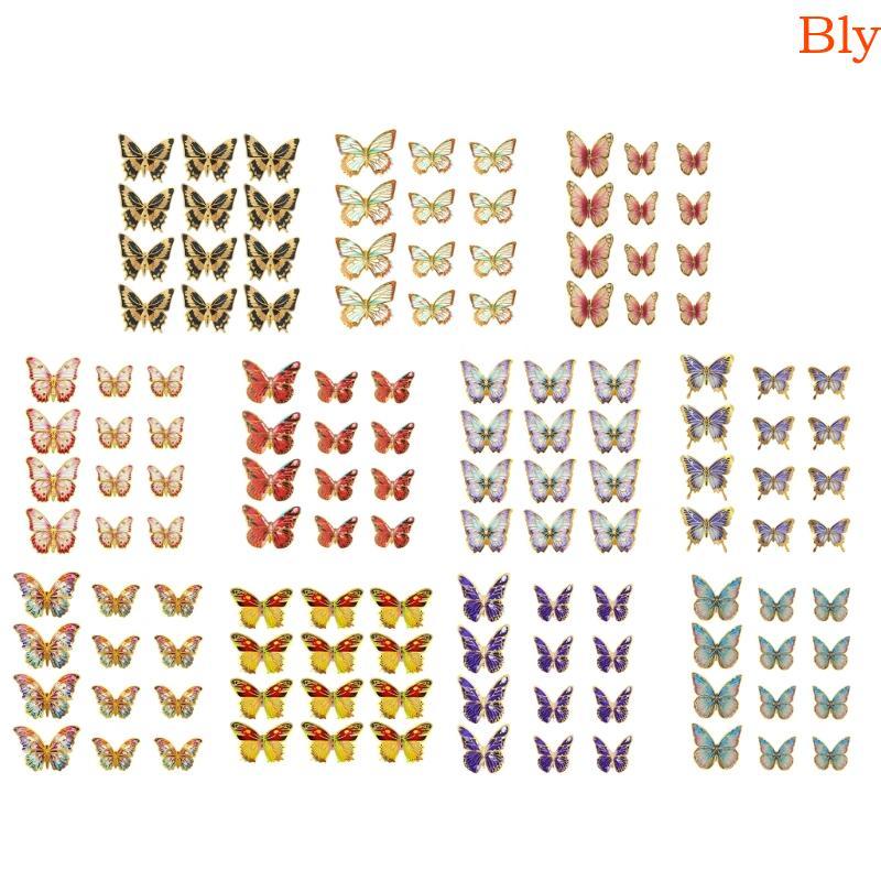 Bly 3D Borboleta Decorações Parede 12 Pcs Pequeno 2 Tamanhos Coloridas Para Festa Aniversário Adesivo