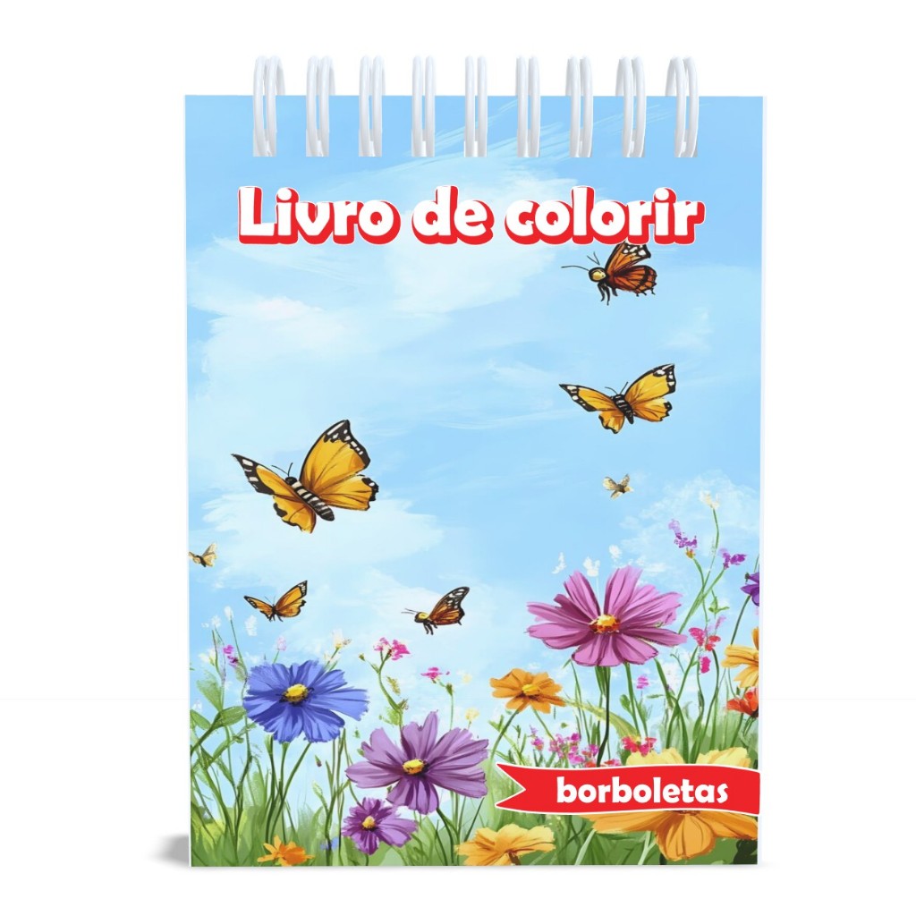 Livro de Colorir  Borboletas  - Capa Dura ou folhas soltas tamanho A5 gramatura 120g 50 desenhos - adulto