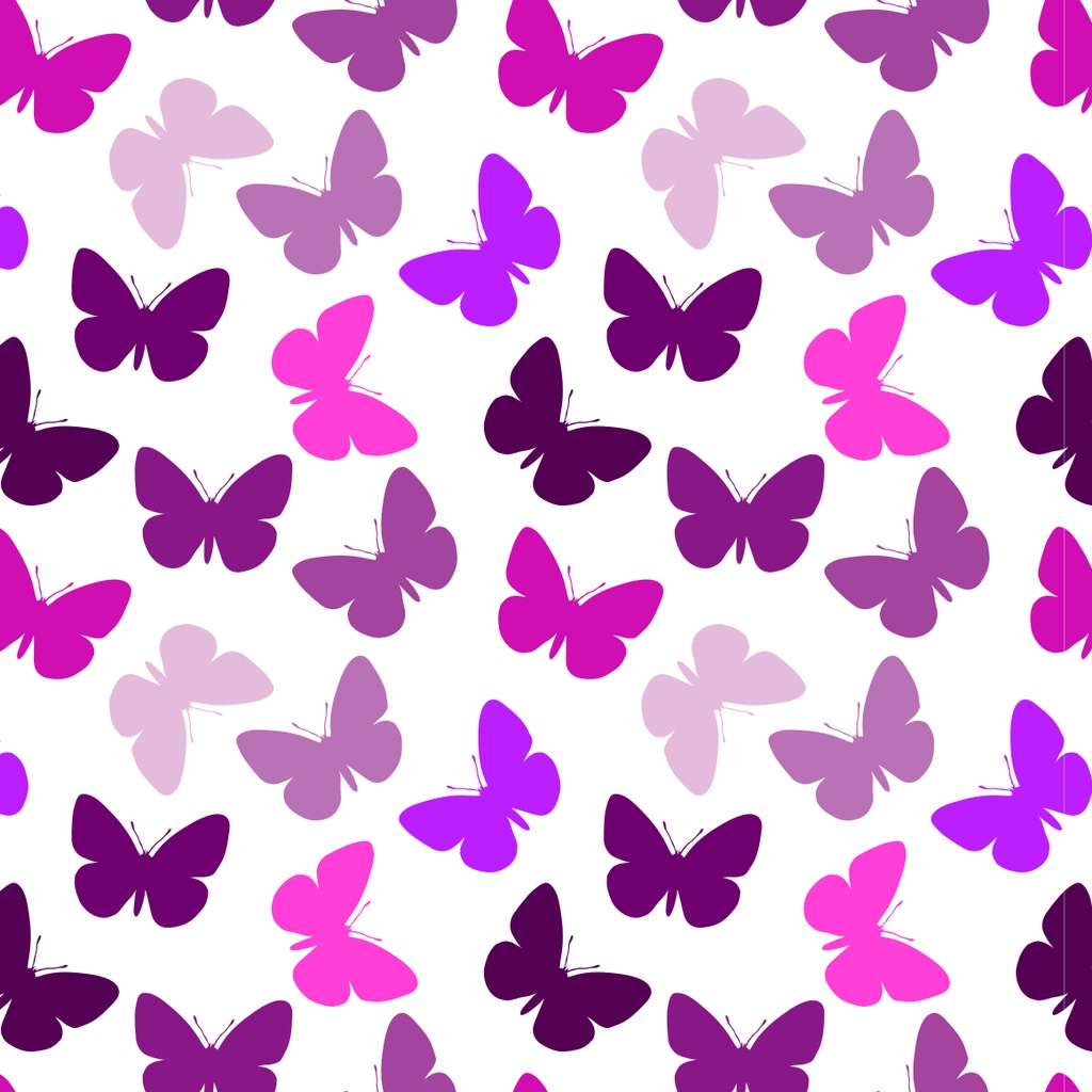 Papel de Parede Quarto Menina Borboletas Tons Roxo Vários Tamanhos FOF38