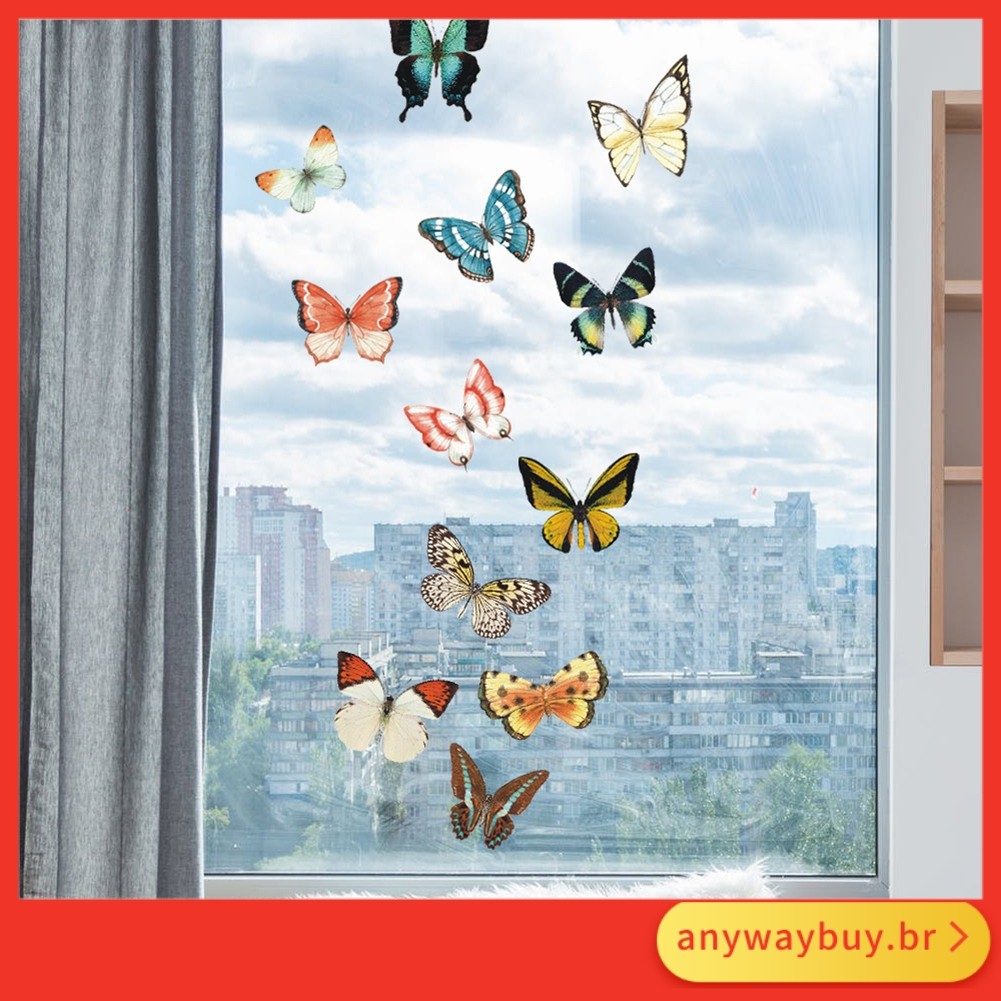 < Ay > Adesivos De Borboleta De Tamanho Grande , Vidro Anticolisão , Portas , Decoração De ❀
