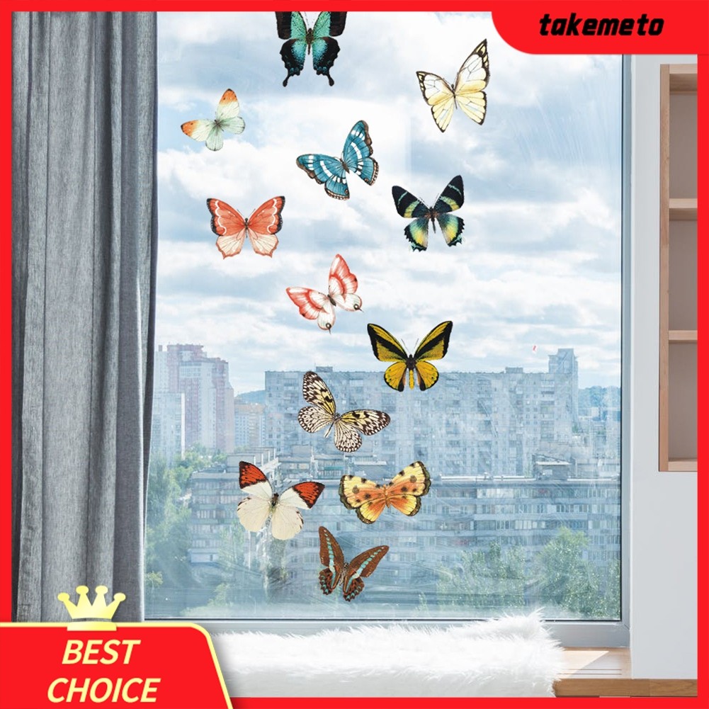 [TAMT] Adesivos De Borboleta De Tamanho Grande , Vidro Anticolisão , Portas , Decoração De ❀