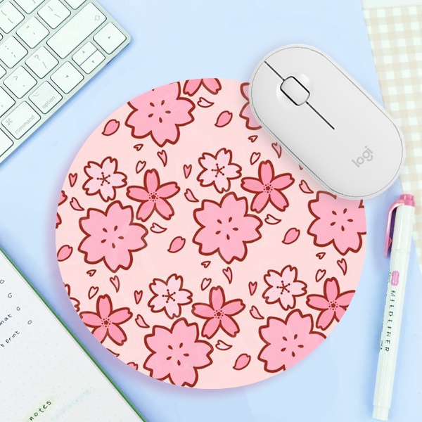 Mouse Pad Flor de Cerejeira Sakura Rosa Fofo