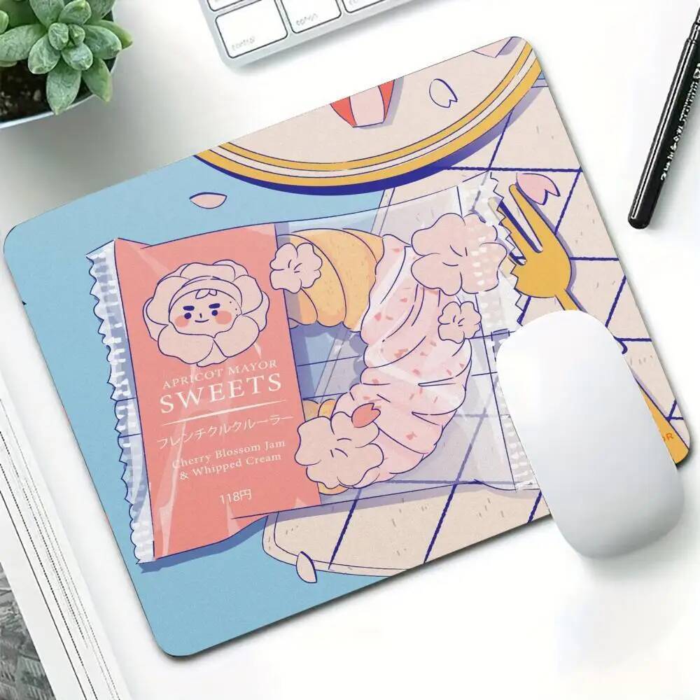 Anime Flor De Cerejeira Pequeno Mouse Pad Acessórios De Mesa Computador Teclado Tapete De Borracha Portátil Rosa Mousepa