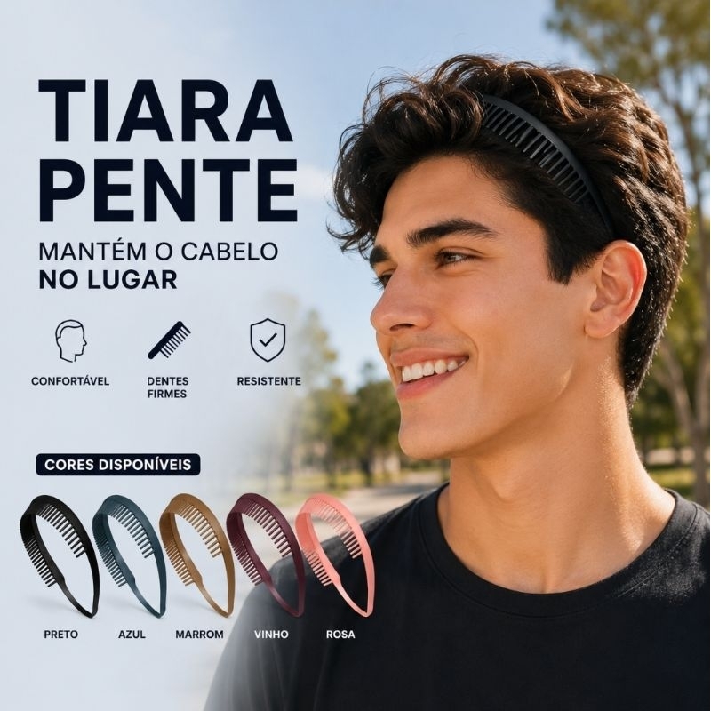 Tiara Lisa Dentes Antiderrapantes Para Segurar O Cabelo Arco