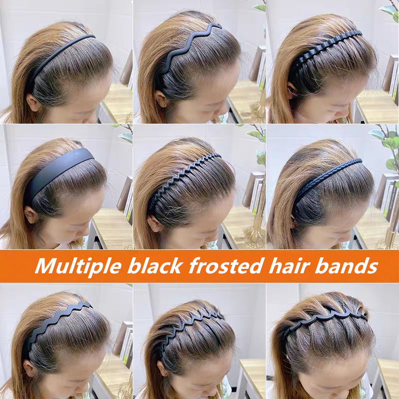 Preto fosco variedade coreano simples antiderrapante rosto lavagem bandana com dentes feminino Headwear