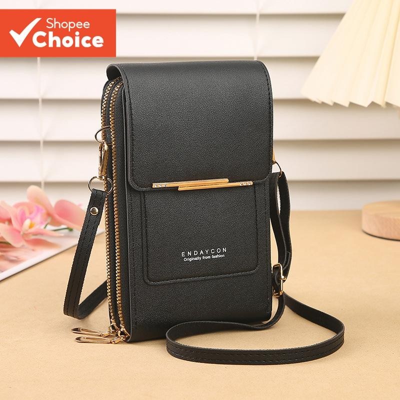 Carteira Feminina Crossbody Telefone Bolsa Touchscreen Mini Flip Slot Para Vários Cartões Estilingue Antirroubo