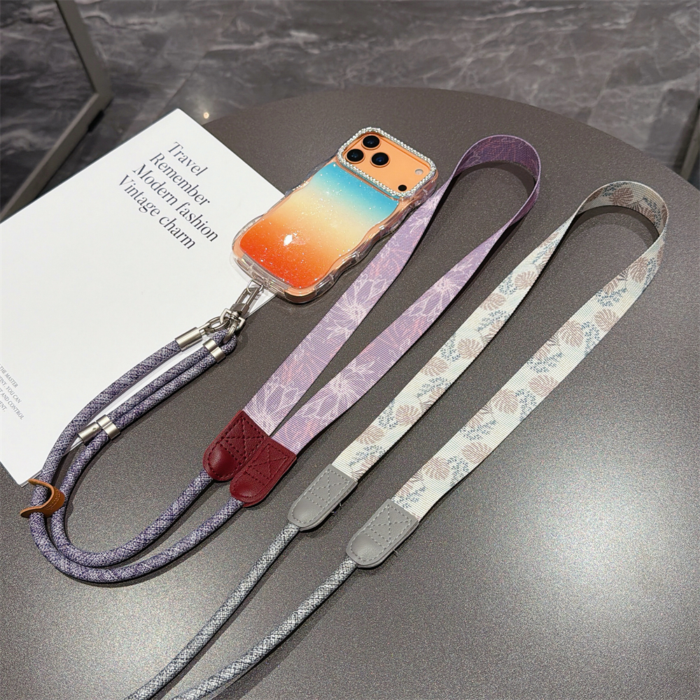 Cordão De Telefone Crossbody Impresso Em Estilo Premium Com Alça Ajustável E Corda De Segurança Antirroubo .