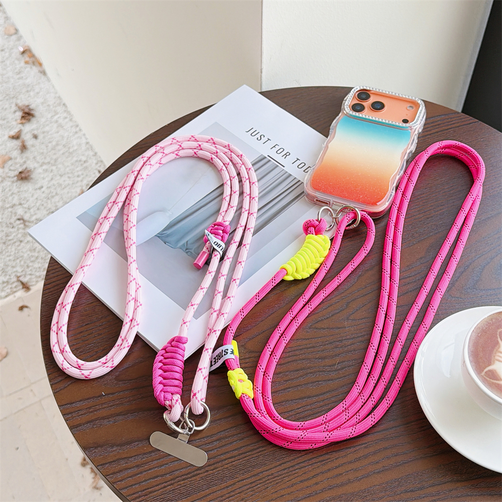 Cordão Longo Para Telefone Crossbody Com Pingente De Estrela , Universal Antirroubo Em Bloco Colorido Câmeras Ou Bolsas