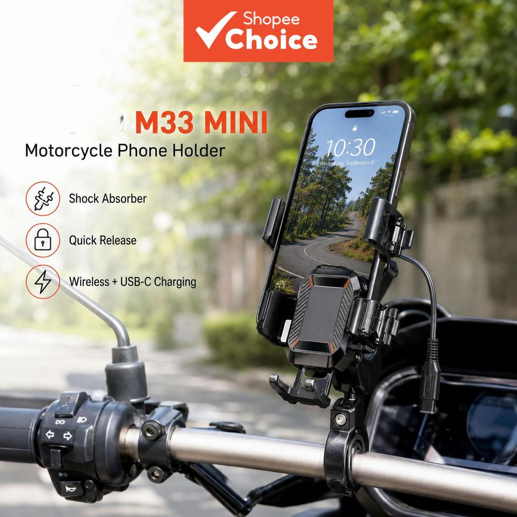 Suporte De Telefone Para Motocicleta À Prova De Choque Antirroubo Guiador Carregador USB