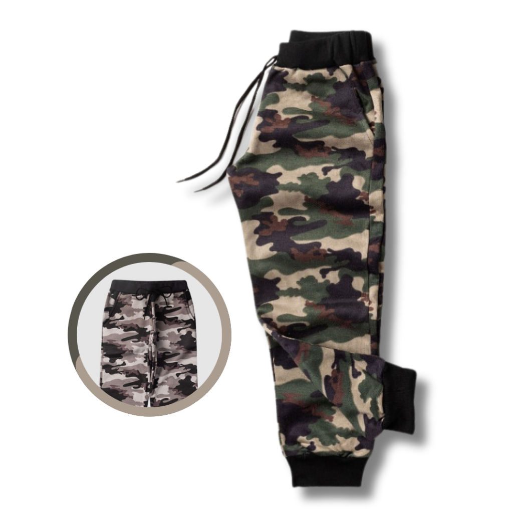 Kit 2 Calças Infantil Camuflada e sortidas Moletom Unissex Jogger 1 ao 16 anos