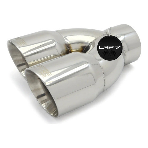 Ponteira Dupla Ths 3 Pol Chanfrada Aço Inox Polido Esquerda Inox