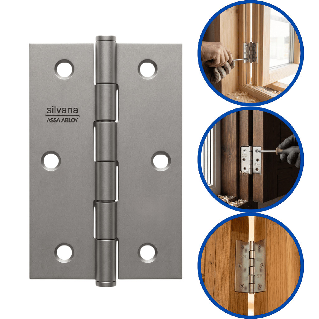 Kit 72 Dobradiça 3.1/2 Pol. Polida P/Porta Móveis Armário Janela Madeira Metal