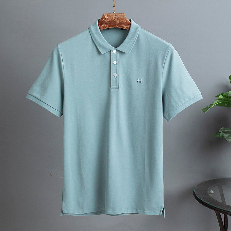 Etiqueta de corte camisa polo masculina meia manga curta novo estilo verão lapela camiseta gola chumbo primavera luz ver